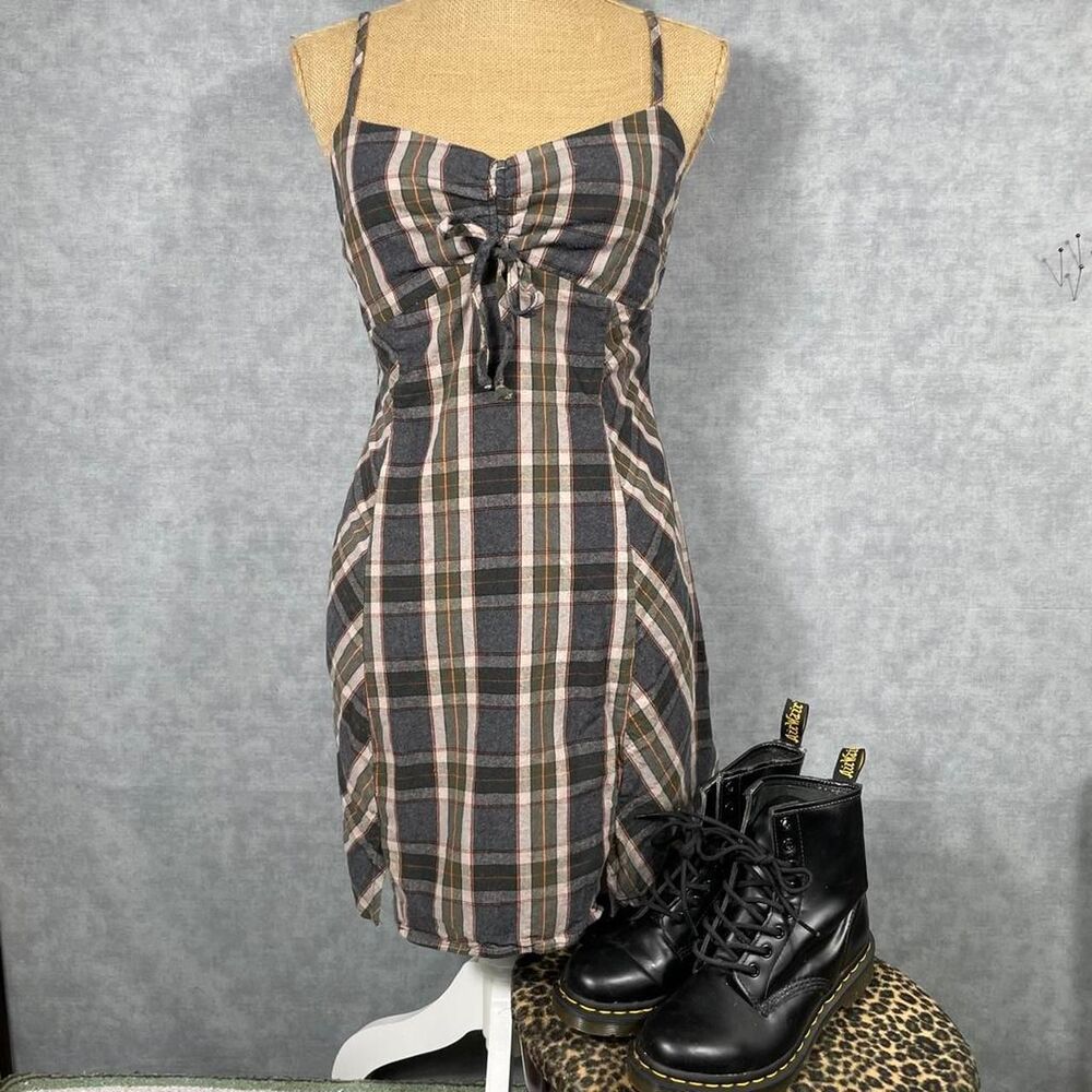 Y2K Plaid flannel dress